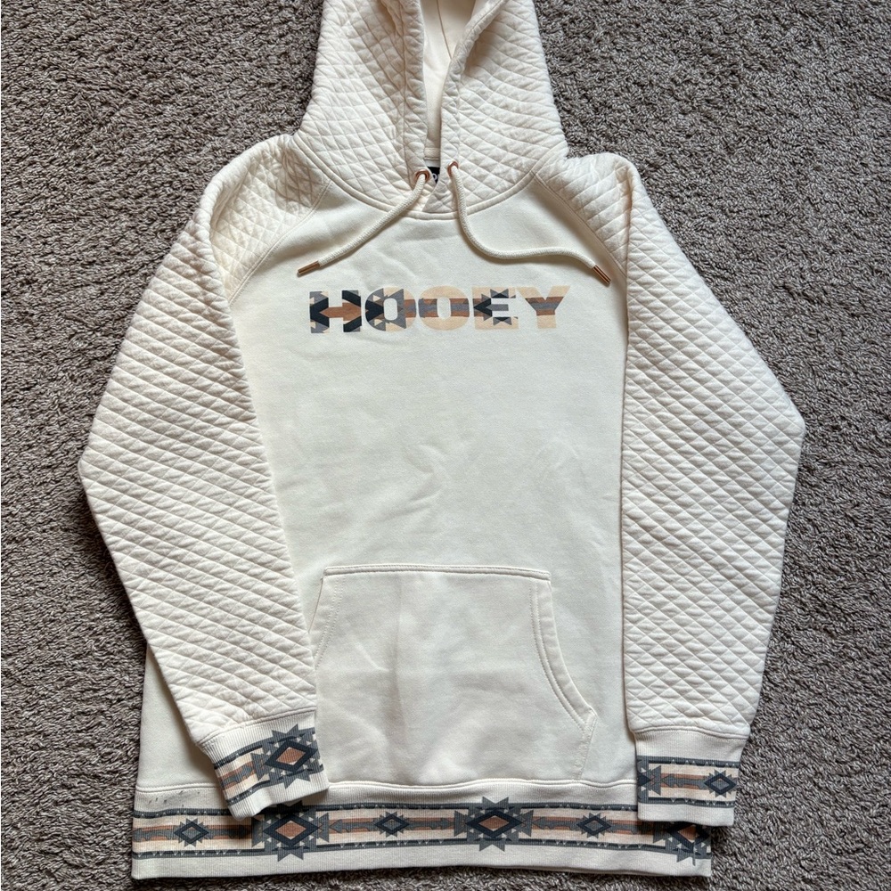 Hooey Cream Quilted Hoodie